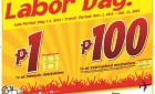 Cebu Pacific P1 Fare- All Domestic Destinations and Php 100 – All International Destinations